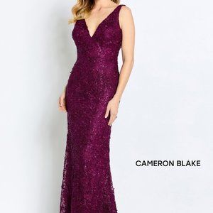 Cameron Blake Mother of the Bride Dress Size 12 Wine Color